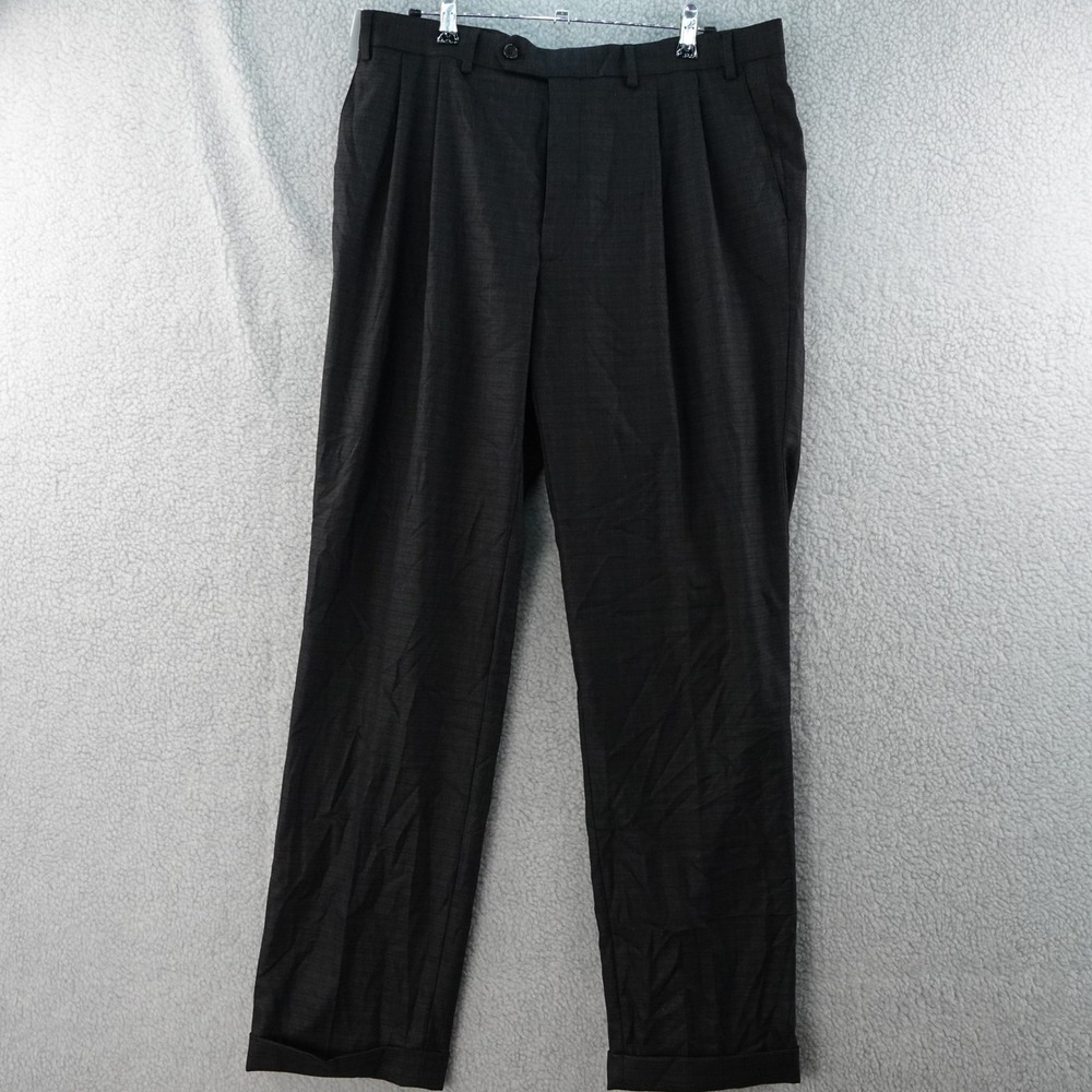 Ralph‎ Lauren Comfort Flex Pant Men's 36x32 Pleated Charcoal Dress Pants Preppy